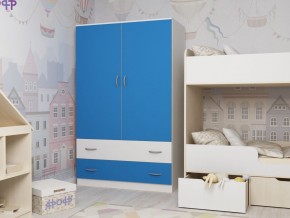 Шкаф двухстворчатый белый-голубой в Кудымкаре - kudymkar.magazinmebel.ru | фото