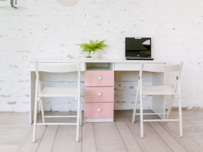 Стол письменный двухместный В 5 розовый в Кудымкаре - kudymkar.magazinmebel.ru | фото