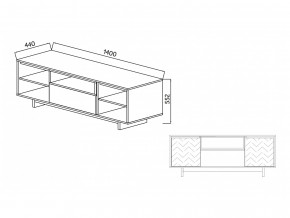 Тумба для ТВА Moderno-1400 Ф1 в Кудымкаре - kudymkar.magazinmebel.ru | фото - изображение 2